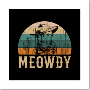 Meowdy Fun Cowboy Cat Lover Country Meme Posters and Art